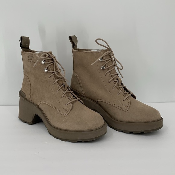 Sorel Hi-line lug boots suede leather waterproof chunky platform Taupe new 10 - Picture 3 of 7